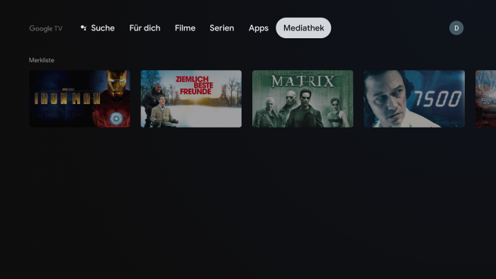 Watchlist von Google TV (Bild: Google/ Screenshot: Golem.de)