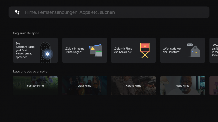 Suchbereich von Google TV (Bild: Google/ Screenshot: Golem.de)