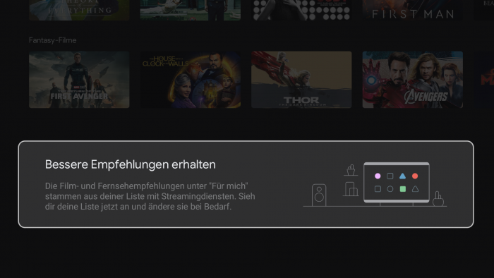 Hier können die abonnierten Streaming-Konten für Google TV angepasst werden. (Bild: Google/ Screenshot: Golem.de)