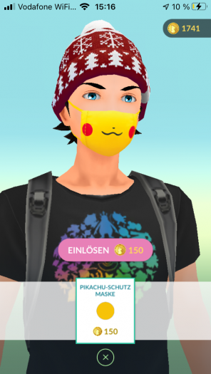 Sogar mit digitalen Alltagsmasken verdient Niantic im Spiel Geld. (Bild: Niantic / Screenshot: Golem.de)