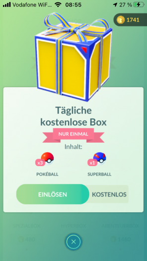 Tägliche Almosen von Niantic fallen mehr als mager aus. (Bild: Niantic / Screenshot: Golem.de)
