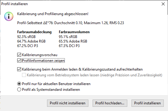 Farbabdeckung und -abweichung (Bild: Oliver Nickel/Golem.de)