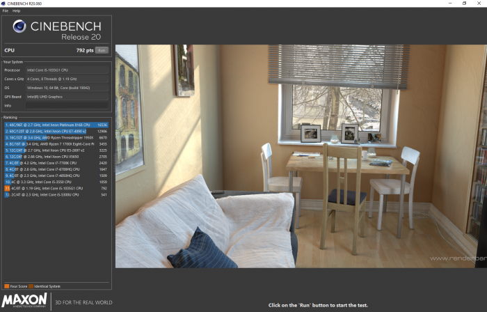 Cinebench-Score nach drei Durchläufen (Bild: Oliver Nickel/Golem.de)