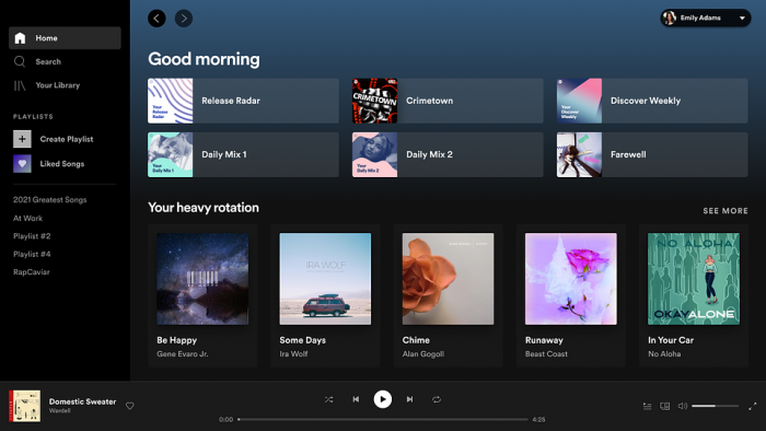 Neue Oberfläche bei Spotify auf dem Desktop (Bild: Spotify)