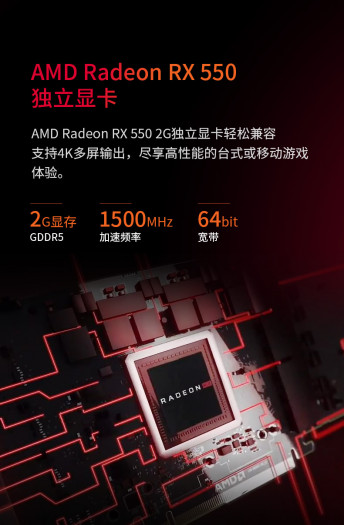 Die iGPU ist deaktiviert, daf&uuml;r gibt es eine Radeon RX 550. (Bild: Tmall)