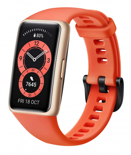 Das Huawei Band 6 in Amber Red (Bild: Huawei)