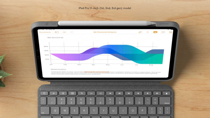Die Hülle erlaubt es, den Apple Pencil weiterhin am iPad magnetisch zu befestigen. (Bild: Logitech)