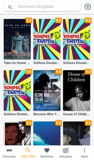 Hier lassen sich alle Filme und Serien gezielt suchen. (Bild: Zeemo/Screenshot: Golem.de)
