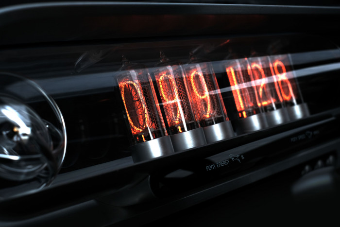 Die Instrumentenanzeige mit Vakuumr&ouml;hren sieht nach Steampunk aus. (Bild: Hyundai)