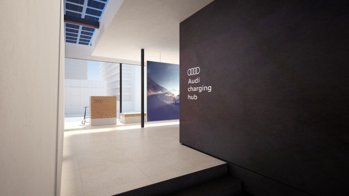 Lounge im Audi Charging Hub (Bild: Audi)