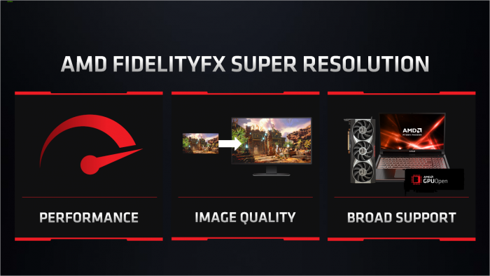 Überblick zu FidelityFX Super Resolution (Bild: AMD)
