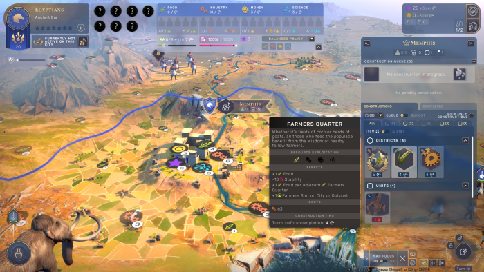 Mit den Ägyptern haben wir die erste Stadt gebaut. (Bild: Sega/Screenshot: Golem.de)