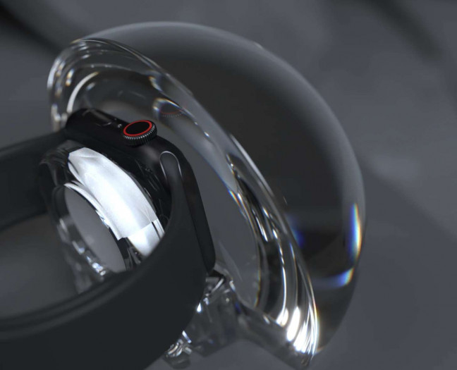 In der Nightwatch-Kugel ist auch Platz für das Ladegerat der Apple Watch. (Bild: Nightwatch/Screenshot: Golem.de)