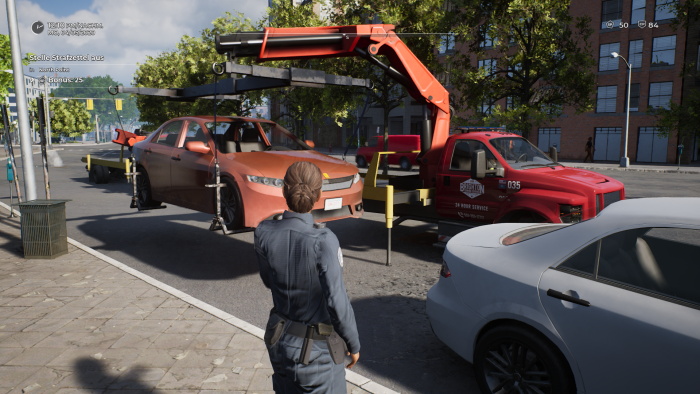 Falsch geparkte Autos können wir entfernen lassen. (Bild: Aesir Interactive/Screenshot: Golem.de)