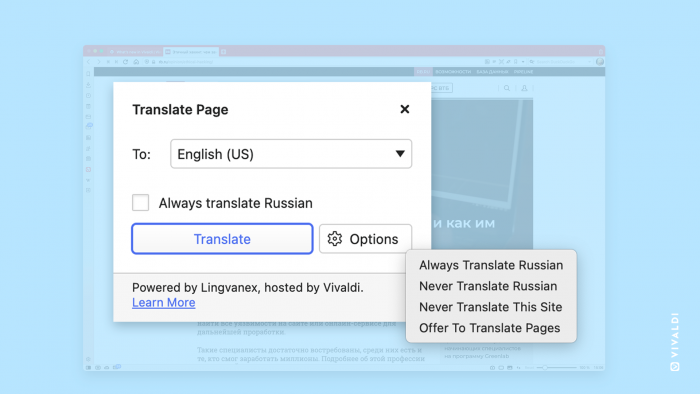 Vivaldi Translate (Bild: Vivaldi)