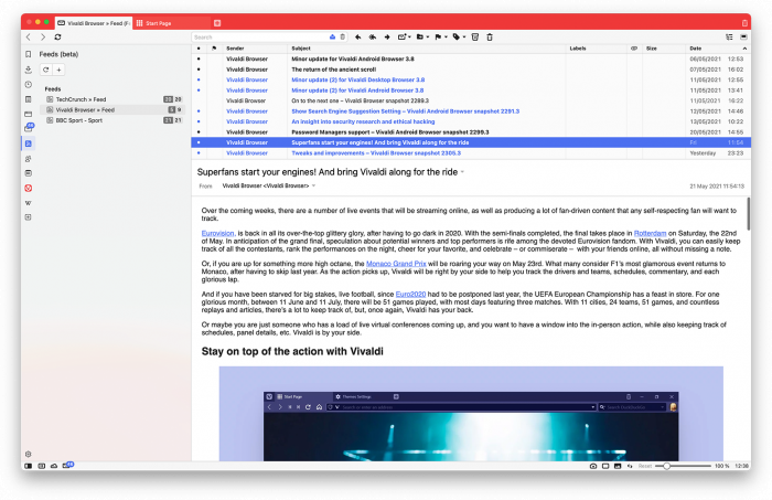 Feed-Reader in Vivaldi 4.0 (Bild: Vivaldi)
