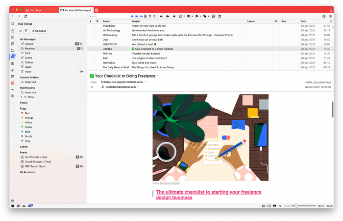E-Mail-Client in Vivaldi 4.0 (Bild: Vivaldi)