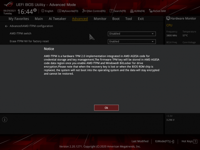 Es handelt es sich um Hardware-TPM-2.0 via dem PSP. (Bild: Golem.de)