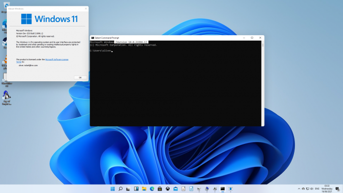 Windows 11 zeigt im cmd noch immer Version 10 an. (Screenshot: Oliver Nickel/Golem.de)