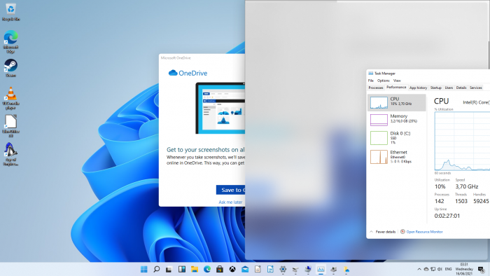 Die alte Fensterverwaltung geht noch. (Screenshot: Oliver Nickel/Golem.de)