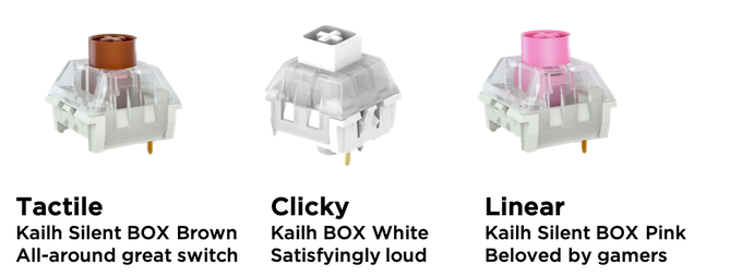 Die Switch-Auswahl bei den Standardversionen (Bild: Keyboardio)