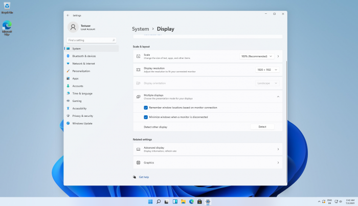 Die neuen Systemeinstellungen in Windows 11 (Bild: Microsoft/Screenshot: Golem.de)