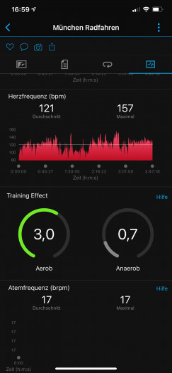 In der App von Garmin können wir die Trainingsdaten auswerten. (Bild: Garmin/Screenshot: Golem.de)