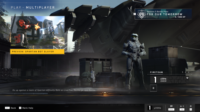 Bot Slayer ist einer von zwei Modi der Technical Preview von Halo Infinite.(Rechteinhaber: 343 Industries, Screenshot: Golem.de)