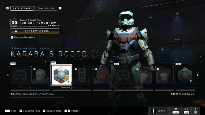 Bisher lässt sich unser Spartan-Soldat nur wenig anpassen. (Rechteinhaber: 343 Industries, Screenshot: Golem.de)