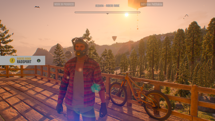 Im Fahrerlager erhalten wir unser erstes MTB. (Bild: Ubisoft / Screenshot: Golem.de)