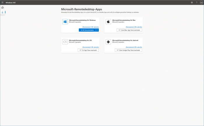 Die VM erreichen wir per Remote-Desktop-App oder per Browser. (Screenshot: Golem.de)