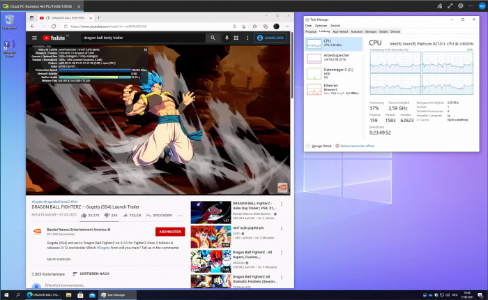 Youtube mit 1080p30 läuft flüssig. (Screenshot: Golem.de)