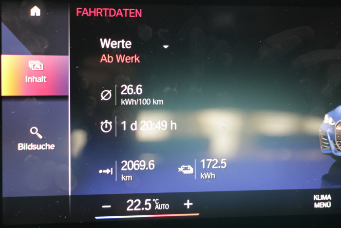 Der Verbrauch des Testautos seit Auslieferung war mit 26,6 kWh/100 km recht hoch, dürfte bei einem normalen Gebrauch aber niedriger liegen. (Foto: Friedhelm Greis)