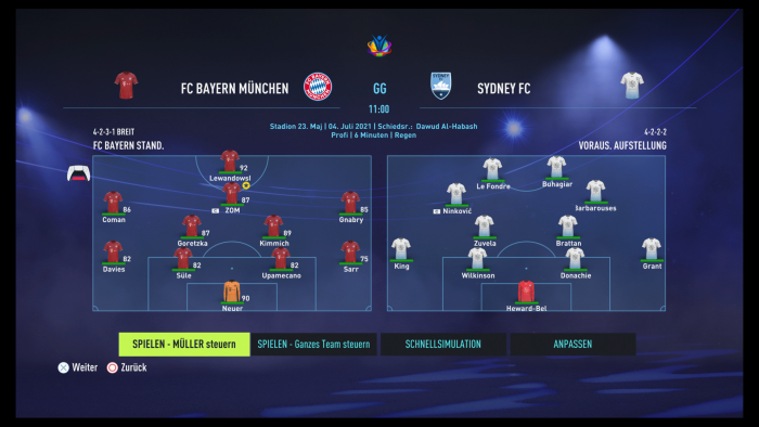 Die Aufstellung unseres Vereins. (Bild: EA Sports / Screenshot: Golem.de)