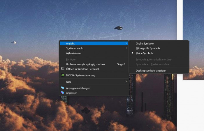 Die weiteren Optionen zeigen das aus Windows 10 bekannte Kontextmen&uuml;. (Screenshot: Oliver Nickel/Golem.de)