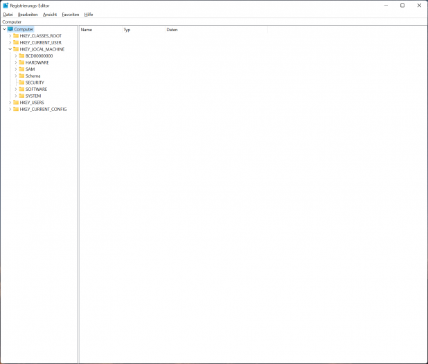 Auch der Regedit bleibt erhalten. (Screenshot: Oliver Nickel/Golem.de)