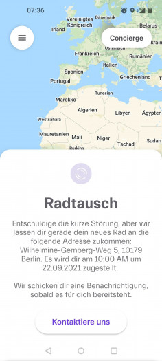 Der Umtausch des Rades wurde innerhalb eines Tages bestätigt und wir konnten einen Wunschtermin ausmachen. (Bild: Martin Wolf/Golem.de)