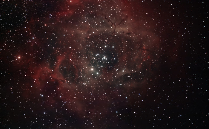 Objekt: Rosetten-Nebel NGC2237 -  Mosaik aus mehreren bearbeiteten Einzel-Sessions (Bild: Alexandre)