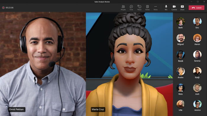 3D-Avatare in Microsoft Teams mit Mesh (Bild: Microsoft)