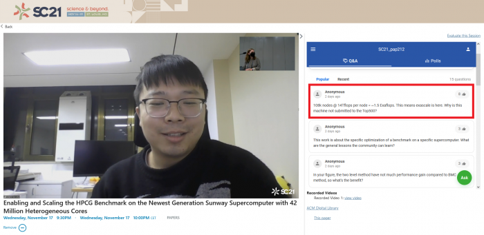 Die Exaflops-Frage ließ nicht lange auf sich warten. (Bild: SC21)