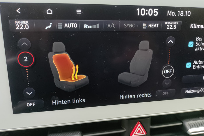 Ebenfalls sind die Rücksitze beheizbar. (Foto: Friedhelm Greis/Golem.de) 