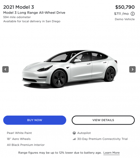 Model 3 mit Akkus aus 2017 (Bild:Tesla)