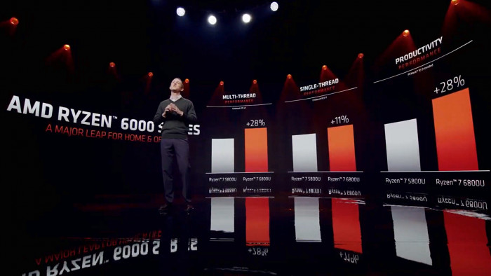 Die Chips sind CPU-seitig bis zu 28 Prozent schneller als ihre Vorgänger ... (Bild: AMD)