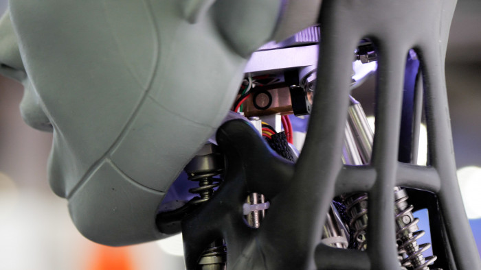 Der Roboter Ameca auf der CES 2022 (Bild: Martin Wolf/Golem.de)
