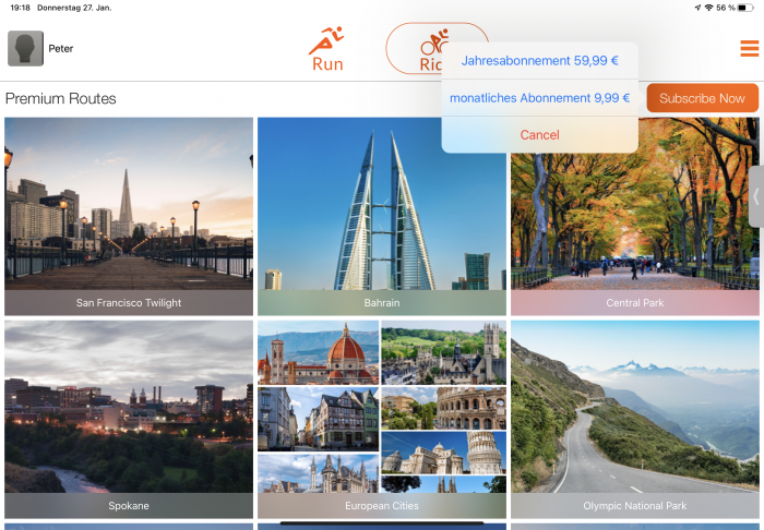Die meisten Strecken gibt es nur mit Abo. (Bild: Nautilus/Screenshot: Golem.de)