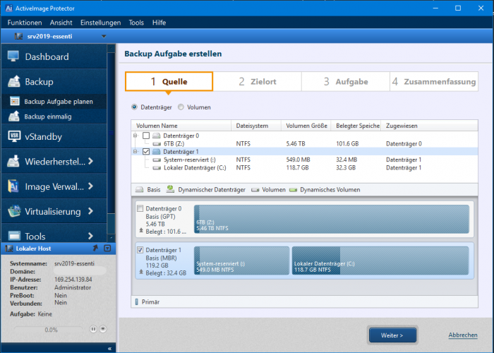 Das klar strukturierte und informative Programmfenster des Activeimage Protectors (Screenshot: Udo Pütz)