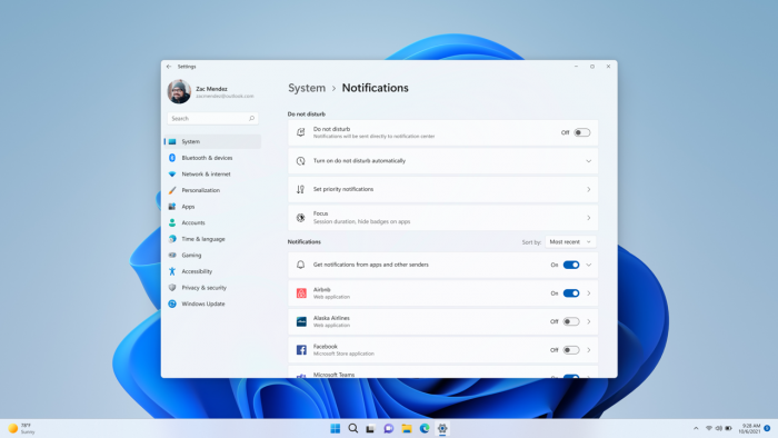 Benachrichtigungen (Bild: Microsoft)