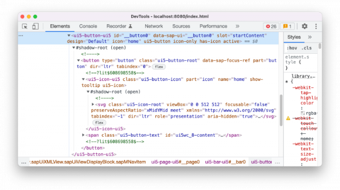 Quellcode einer UI5 Webcomponent (Screenshot: Volker Buzek)