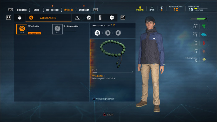 Akito findet im Spielverlauf allerlei Extras, die ihn stärker machen. (Bild: Bethesda/Screenshot: Golem.de)