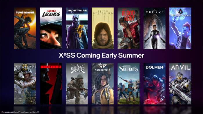 14 Spiele mit XeSS wurden angek&uuml;ndigt. (Bild: Intel)